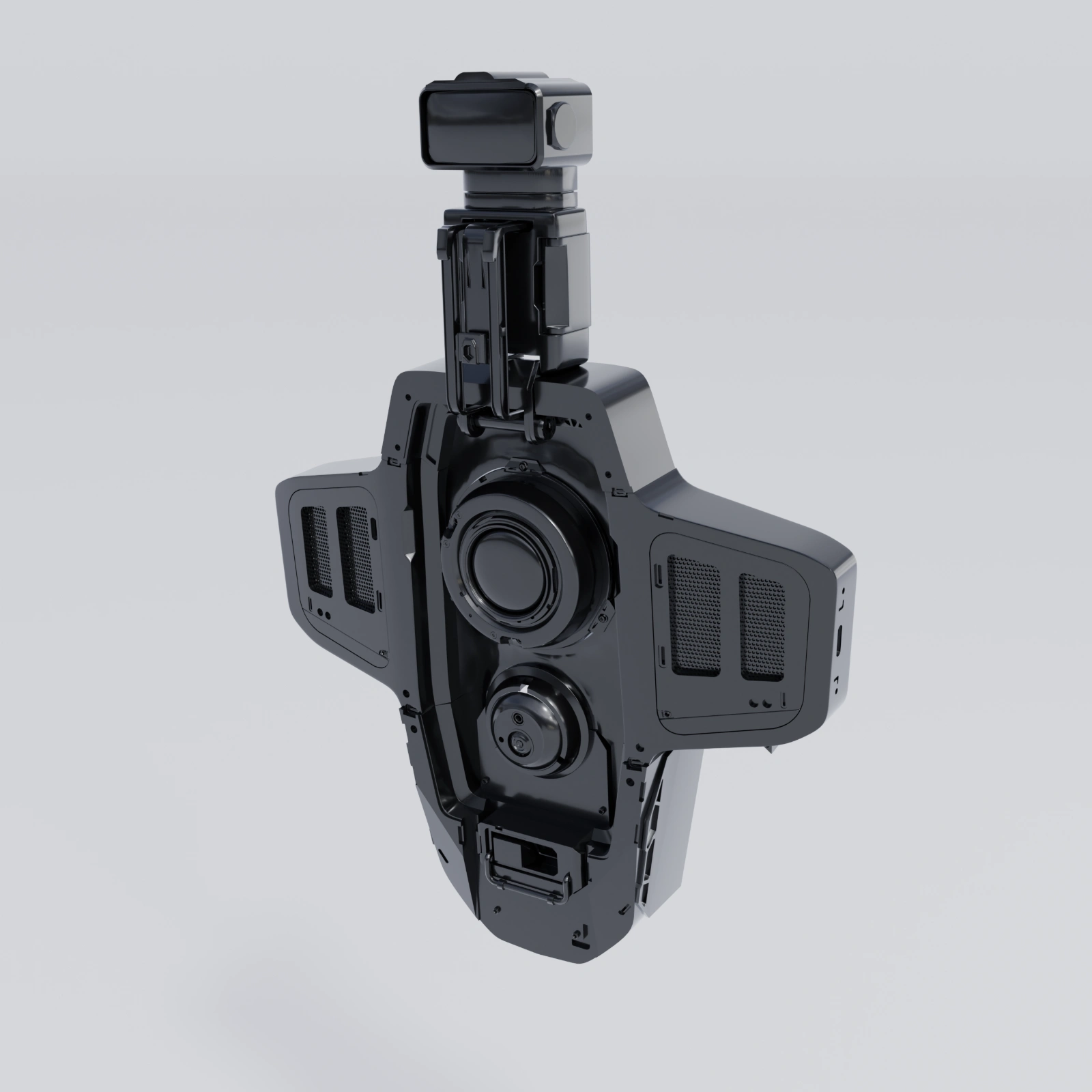 Isolated mechanical component with stacked circular features and a vertical connector